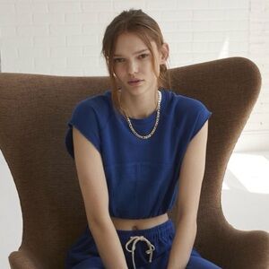 Out From Under Taylor Varsity Top in Blue: Sporty Chic